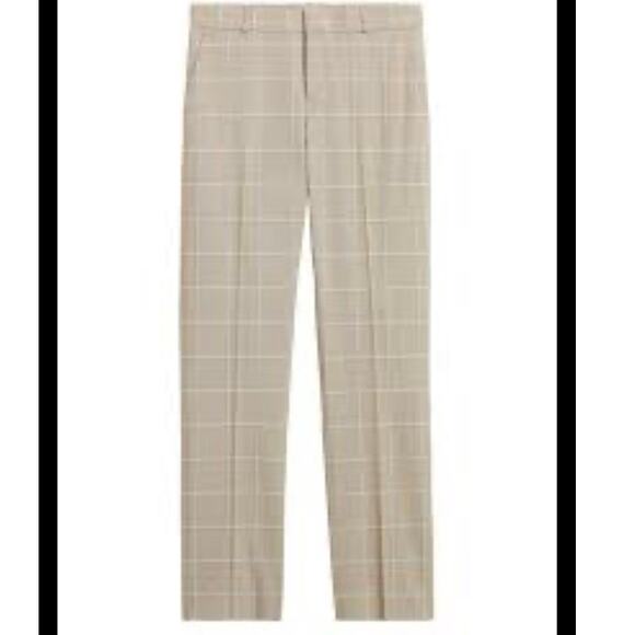 NWT Banana Republic Ryan Slim Straight-Fit  Wool Blend Windowpane Pants Size 8 - Picture 3 of 10